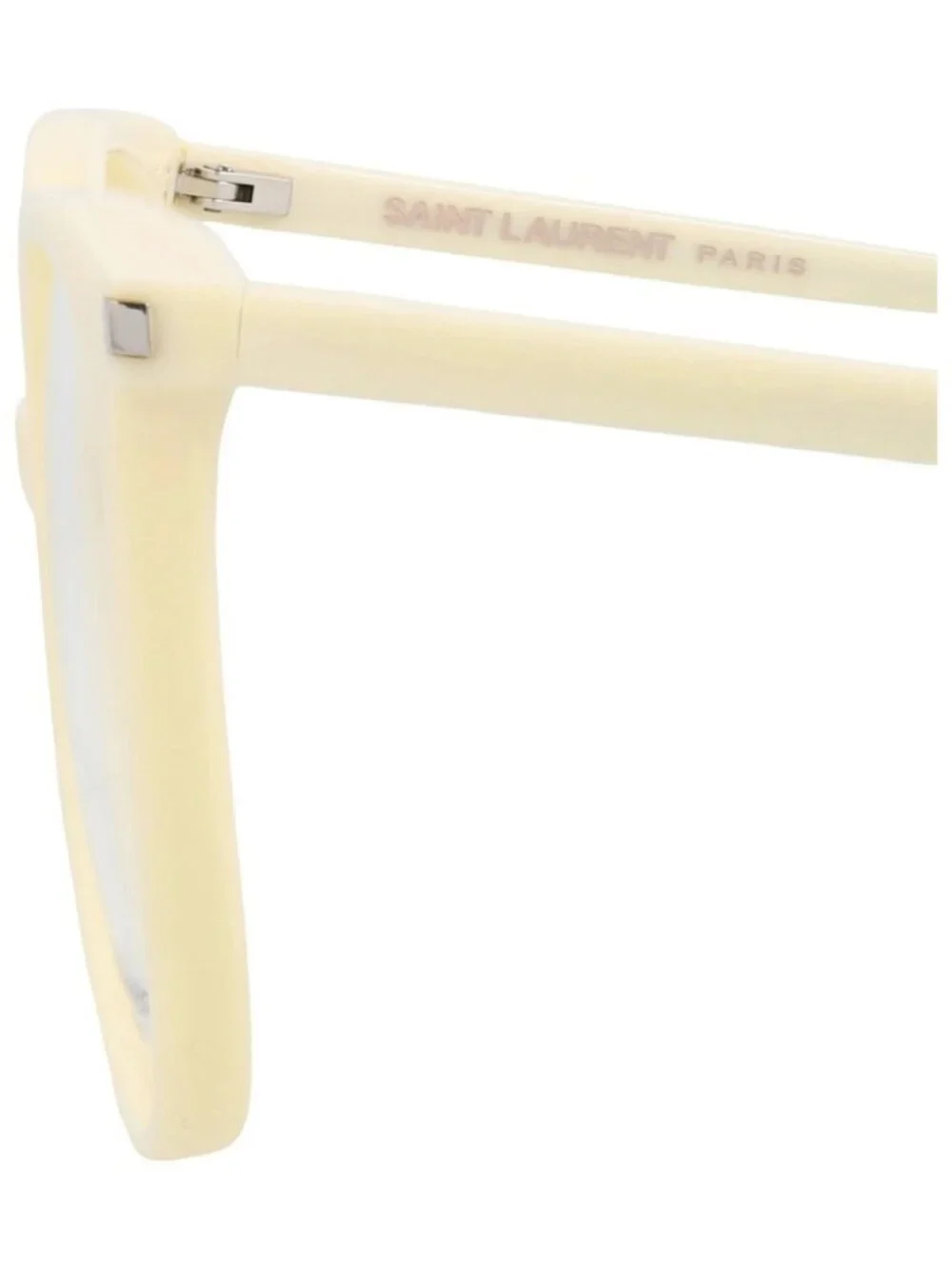 New Saint Laurent Women's Eyeglasses Round Oval Recycled Acetate Frame Ivory